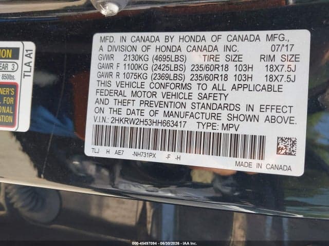 2017 HONDA CR-V EX 9