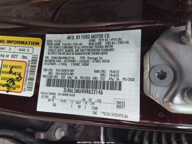 2017 LINCOLN MKZ HYBRID RESERVE 9