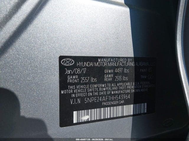 2017 HYUNDAI SONATA 9