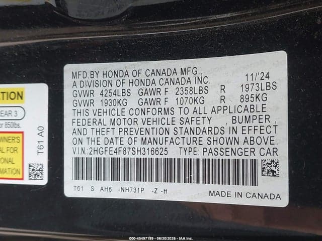 2025 HONDA CIVIC HYBRID SPORT/SPORT TOURING 9