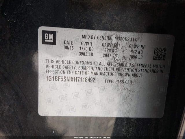 2017 CHEVROLET CRUZE PREMIER AUTO 9