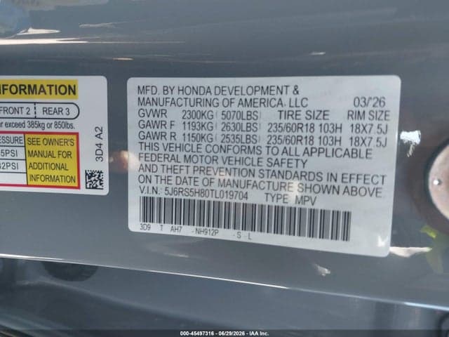 2026 HONDA CR-V HYBRID 2WD SPORT-L 9