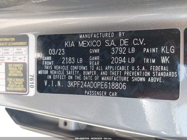 2023 KIA FORTE LXS 9