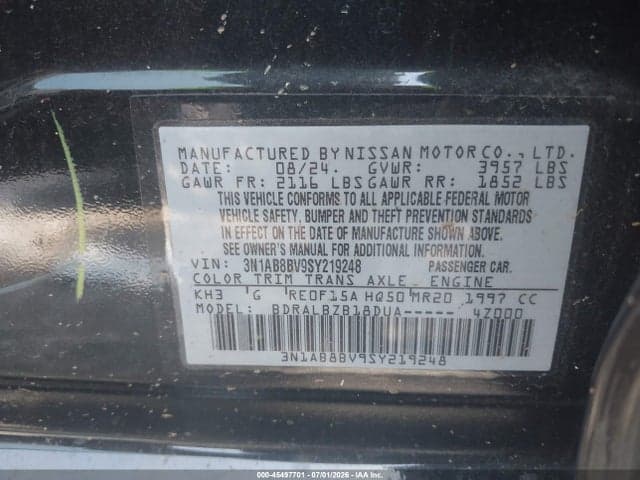 2025 NISSAN SENTRA S 9