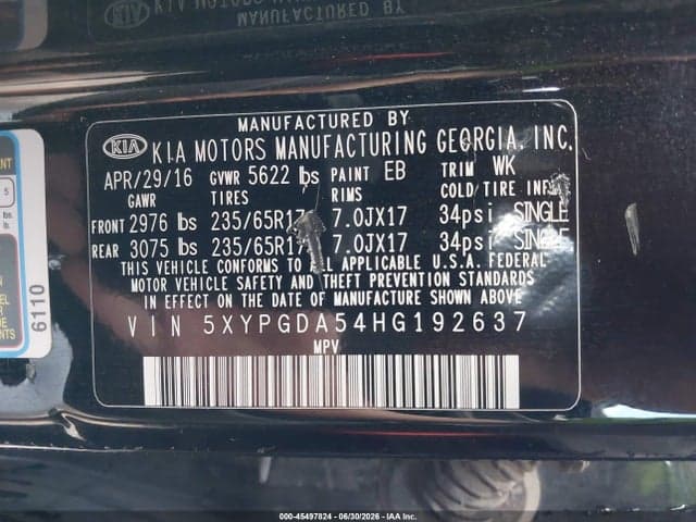2017 KIA SORENTO 3.3L LX 9