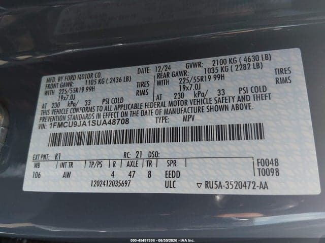 2025 FORD ESCAPE PLATINUM 9