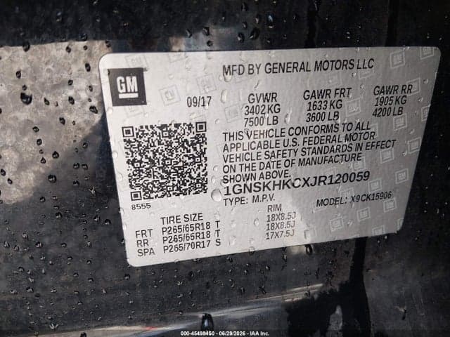 2018 CHEVROLET SUBURBAN LT 9