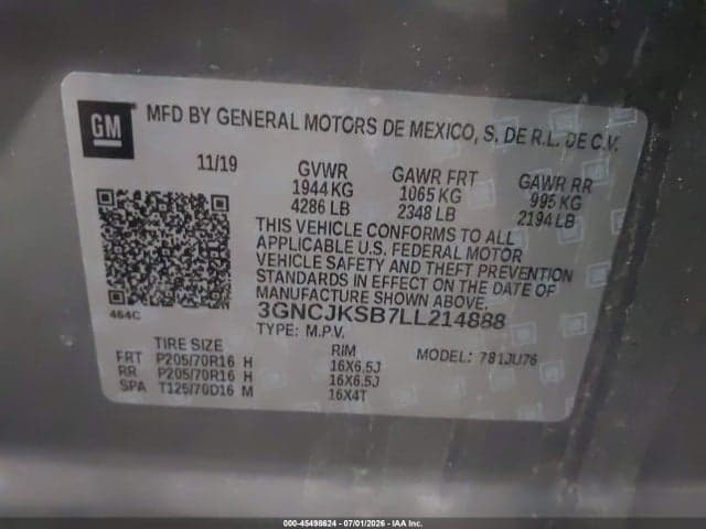 2020 CHEVROLET TRAX FWD LS 9