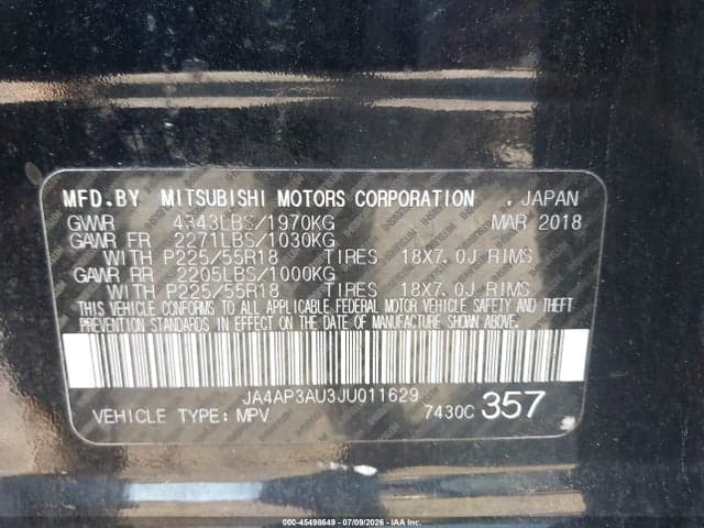 2018 MITSUBISHI OUTLANDER SPORT 2.0 ES 9