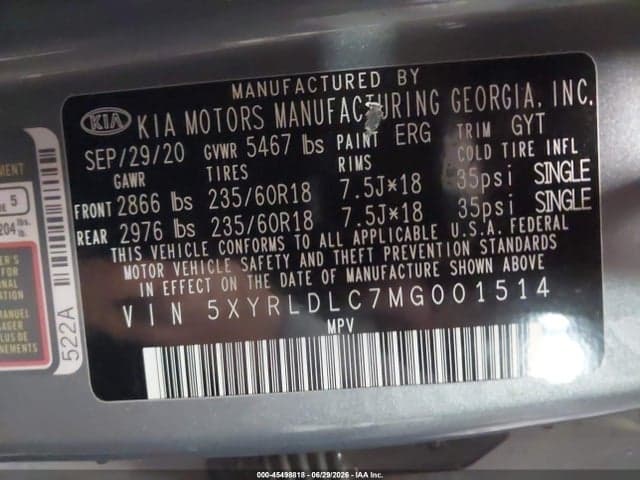 2021 KIA SORENTO S 9