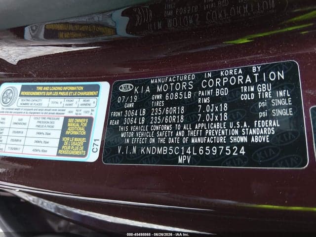 2020 KIA SEDONA EX 9