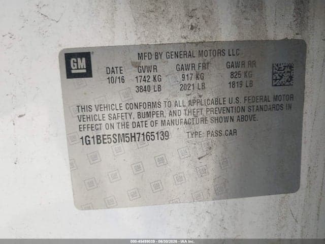 2017 CHEVROLET CRUZE LT AUTO 9