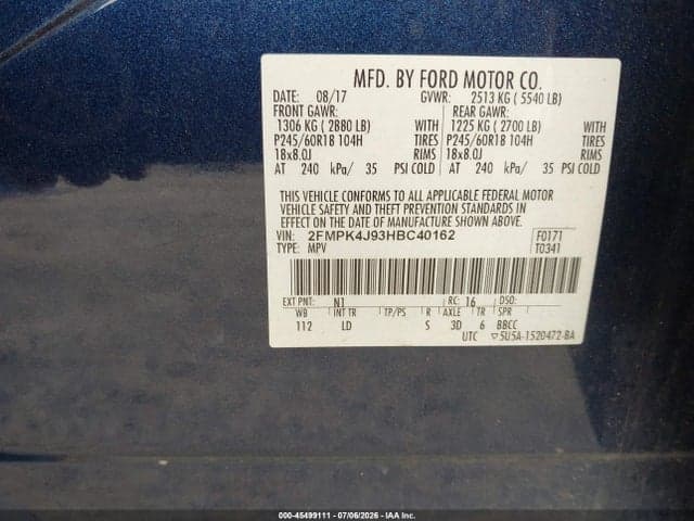 2017 FORD EDGE SEL 9