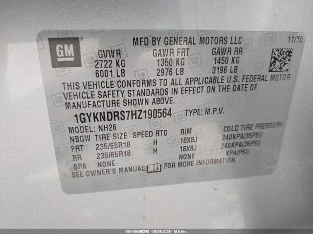 2017 CADILLAC XT5 LUXURY 9
