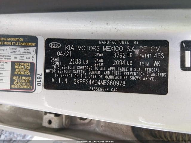 2021 KIA FORTE LXS 9