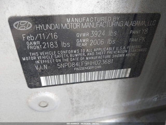 2017 HYUNDAI ELANTRA SE 9