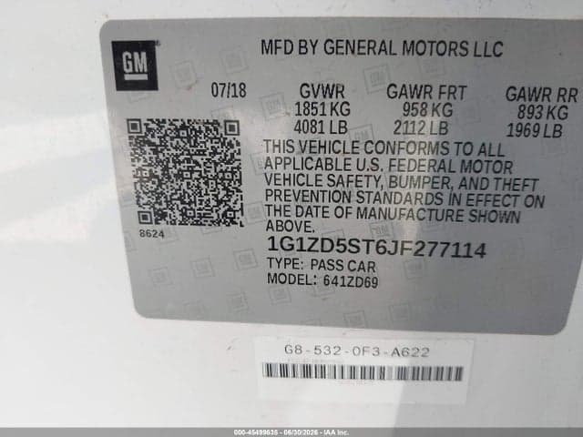 2018 CHEVROLET MALIBU LT 9
