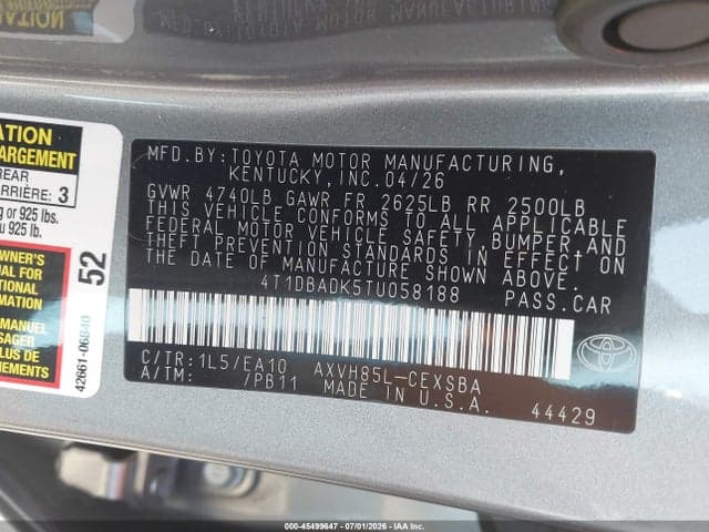2026 TOYOTA CAMRY SE 9