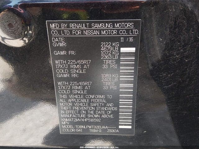 2017 NISSAN ROGUE S 9