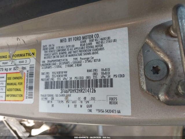 2017 FORD FUSION SE 9