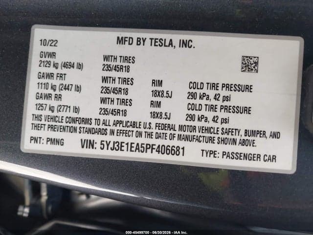 2023 TESLA MODEL 3 REAR-WHEEL DRIVE 9
