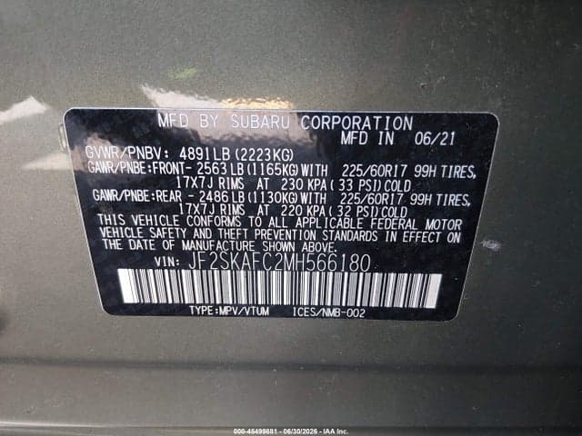 2021 SUBARU FORESTER PREMIUM 9