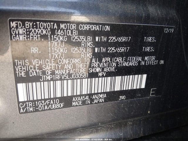 2020 TOYOTA RAV4 XLE 9