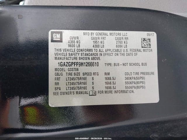 2017 CHEVROLET EXPRESS 3500 LT 9