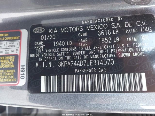 2020 KIA RIO S 9