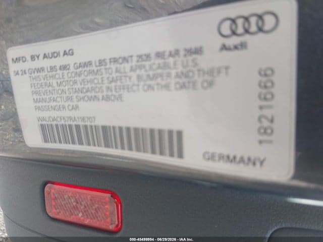 2024 AUDI A5 SPORTBACK PREMIUM 45 TFSI S LINE QUATTRO S TRONIC 9