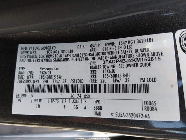 2019 FORD FIESTA SE 9