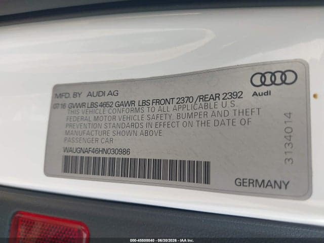 2017 AUDI A4 PREMIUM 9