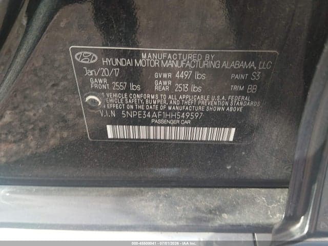 2017 HYUNDAI SONATA LIMITED 9