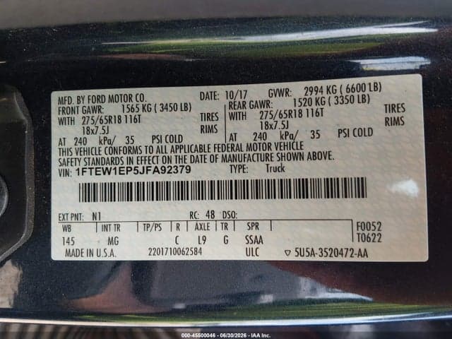 2018 FORD F-150 XLT 9