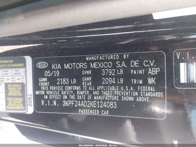 2019 KIA FORTE FE 9