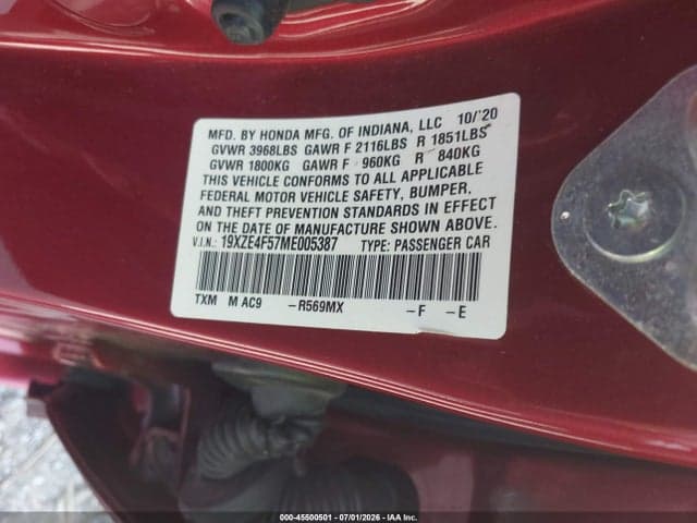 2021 HONDA INSIGHT EX 9