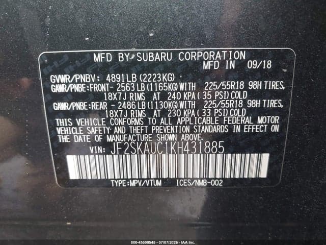 2019 SUBARU FORESTER LIMITED 8