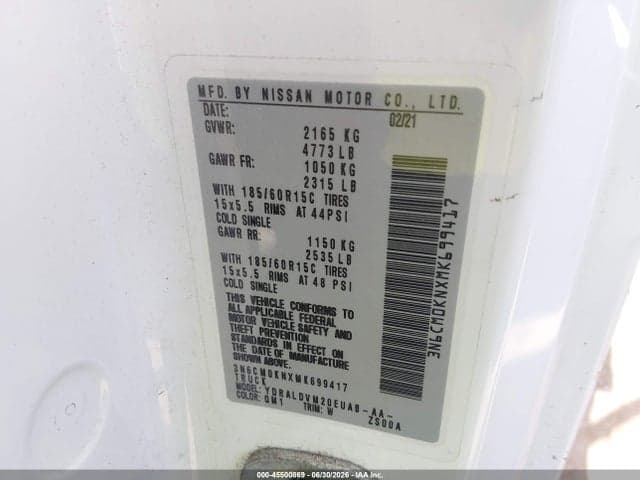 2021 NISSAN NV200 CARGO S XTRONIC CVT 9