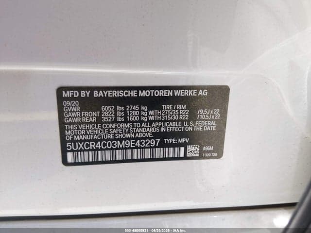 2021 BMW X5 SDRIVE40I 9
