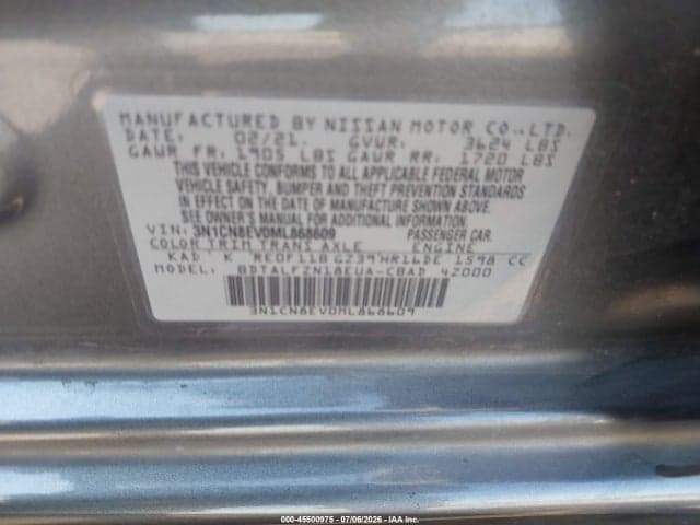 2021 NISSAN VERSA SV XTRONIC CVT 9