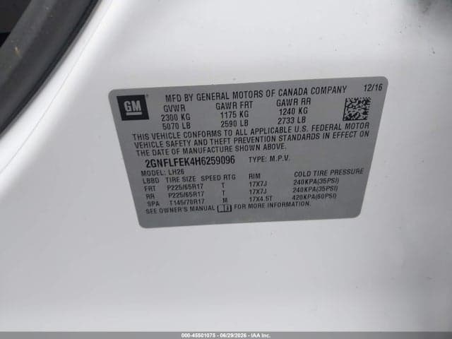 2017 CHEVROLET EQUINOX LT 9