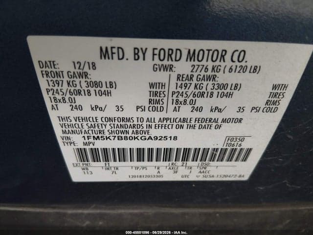2019 FORD EXPLORER 9