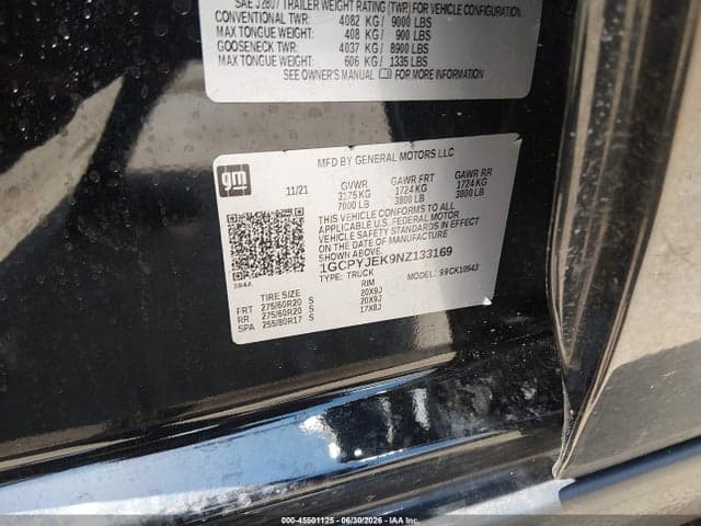 2022 CHEVROLET SILVERADO 1500 LTD 4WD SHORT BED LT WITH 2FL 9