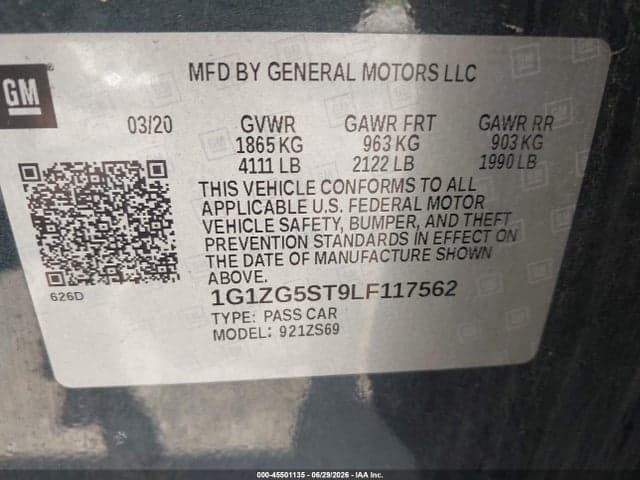 2020 CHEVROLET MALIBU FWD RS 9