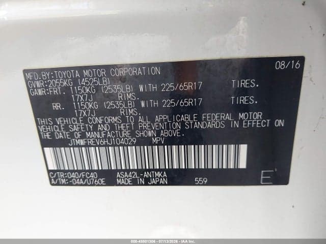 2017 TOYOTA RAV4 XLE 9
