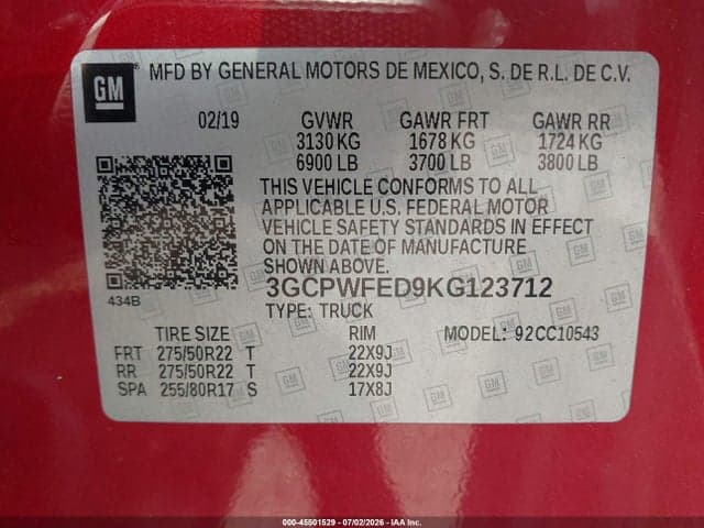 2019 CHEVROLET SILVERADO 1500 HIGH COUNTRY 9