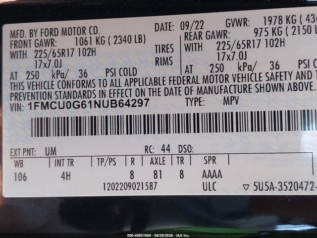 2022 FORD ESCAPE SE 9