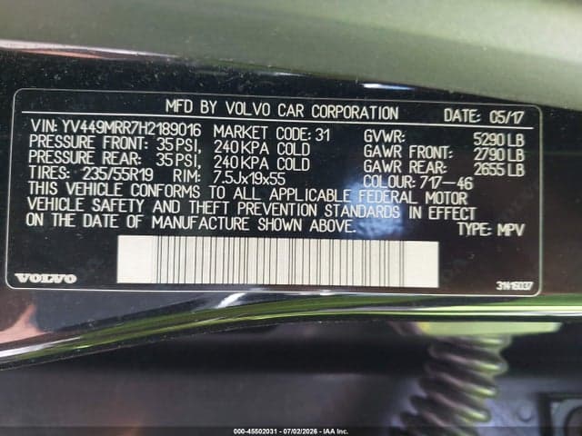 2017 VOLVO XC60 T6 DYNAMIC 9