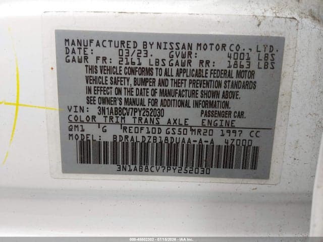 2023 NISSAN SENTRA SV XTRONIC CVT 9