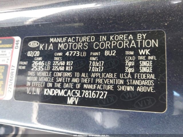 2020 KIA SPORTAGE LX 9